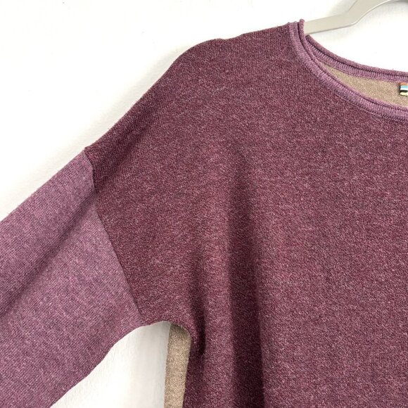 Smartwool Long Sleeve Colorblock Sweater in Argyle Purple Shadow Pine Tan Sz Med - Picture 6 of 10